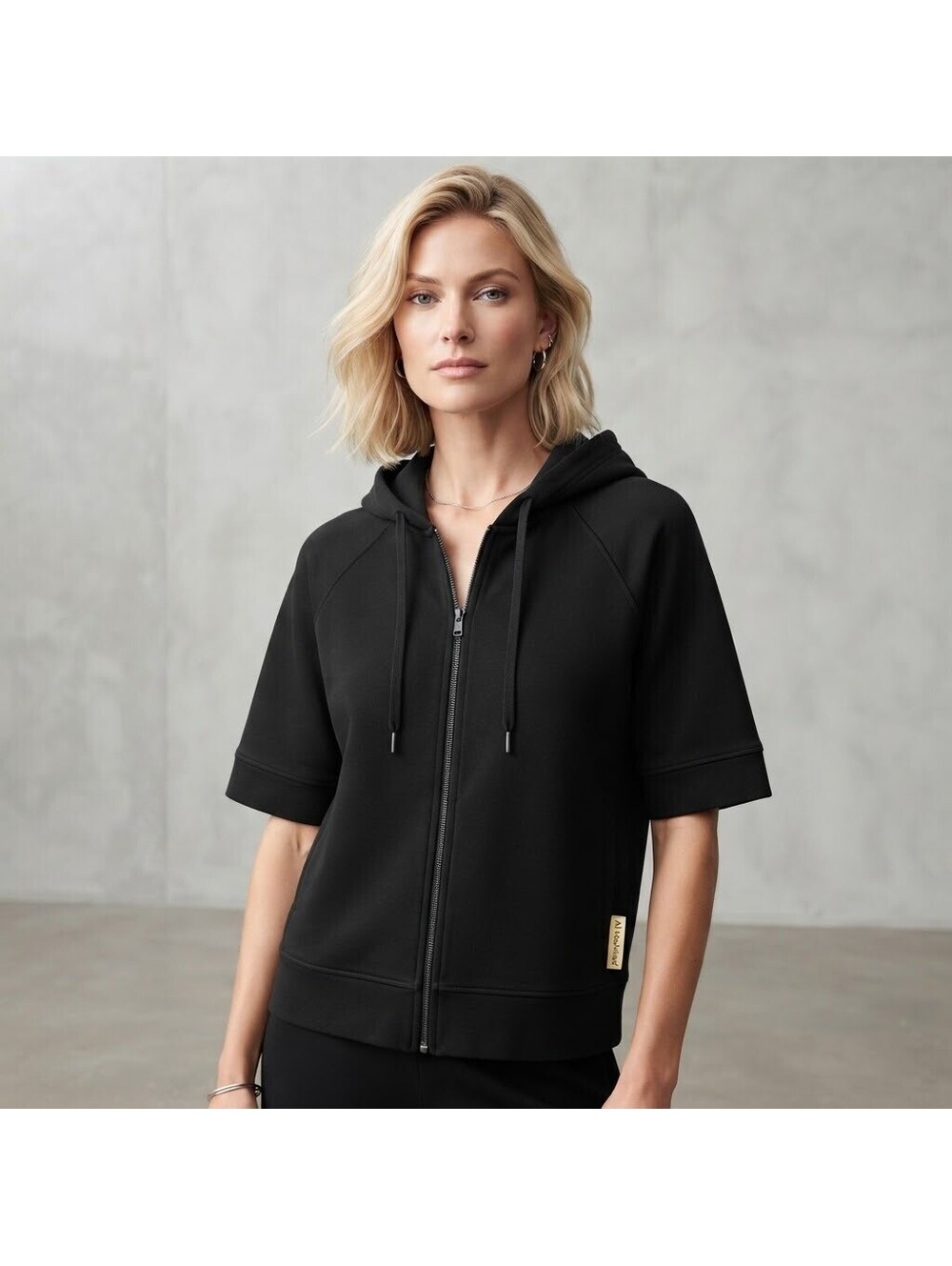 ANN TAYLOR LOFT Full Zip Hoodie Womens Size Small Black